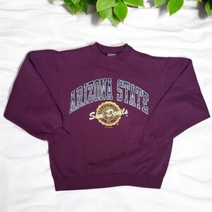 Vintage 90s Arizona State Sun Devils Colligate Hanes Crewneck Sweatshirt